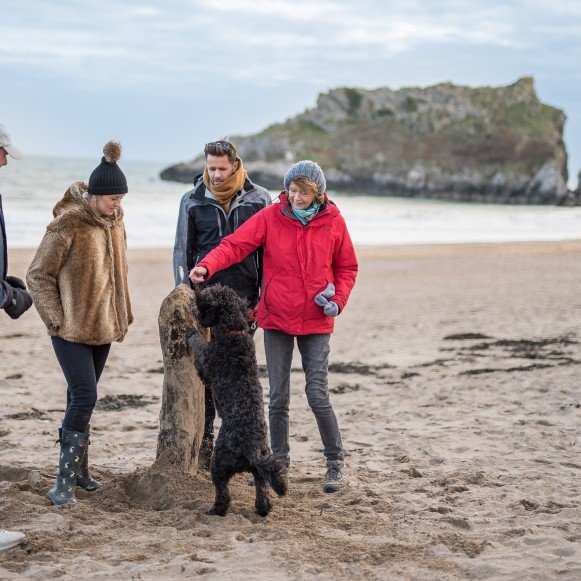 Broad Haven south family time winter beach